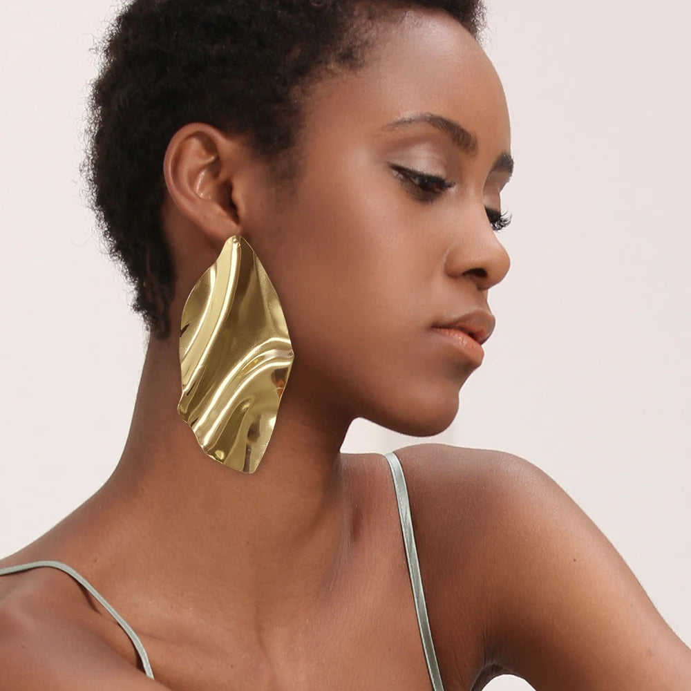 Gold Hollow Circle Drop Earrings for Women