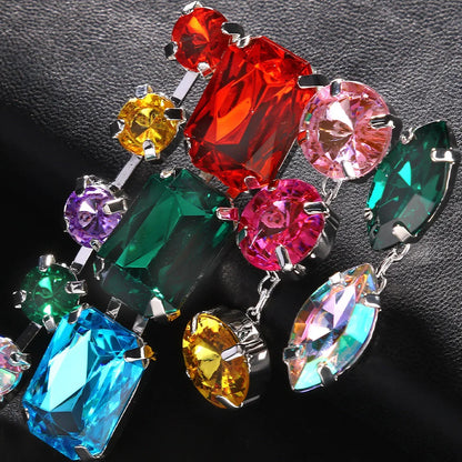 Colorful Crystal Rhinestone Dangle Earrings for Women