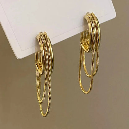 Elegant Geometric Tassel Earrings