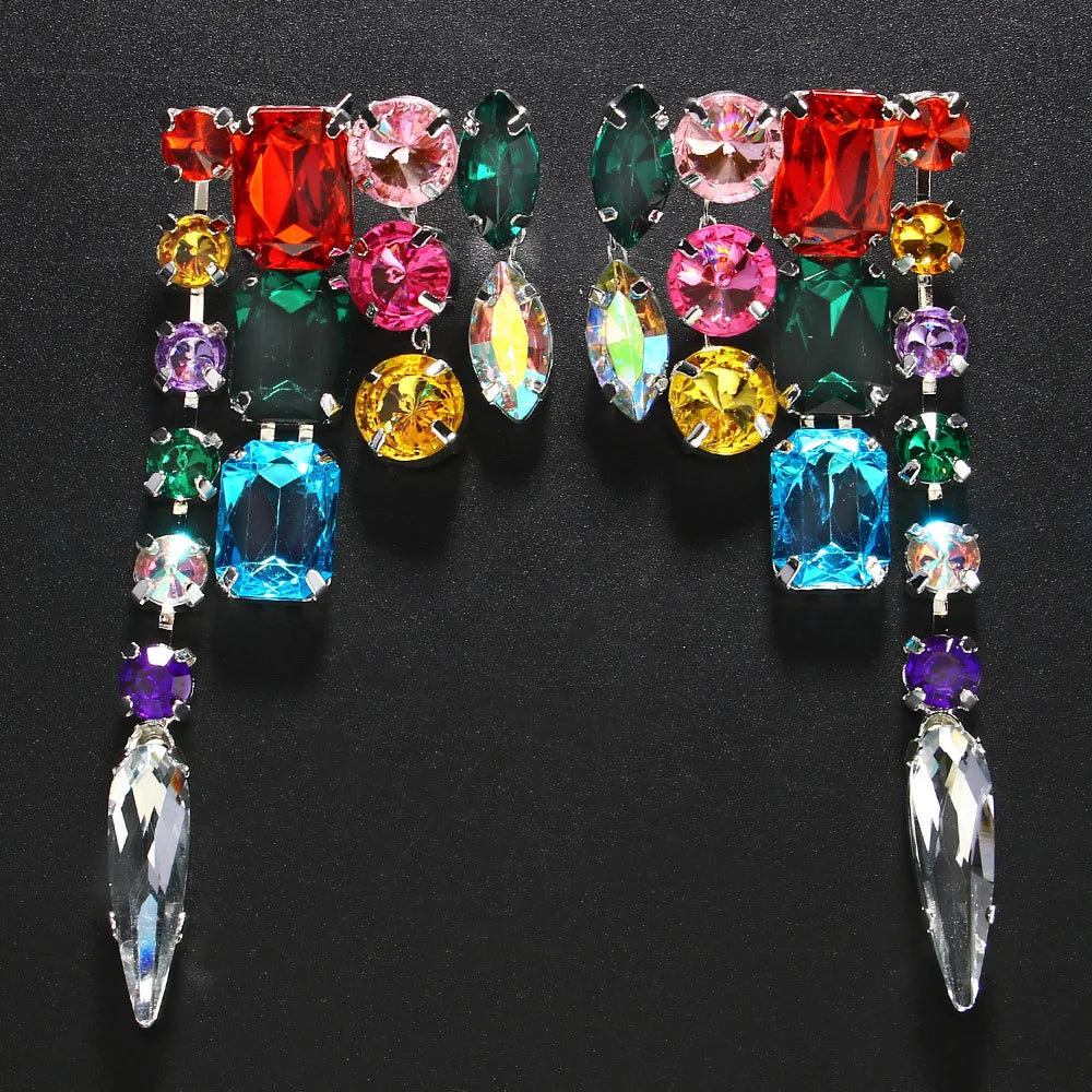 Colorful Crystal Rhinestone Dangle Earrings for Women