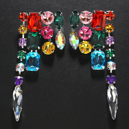 Colorful Crystal Rhinestone Dangle Earrings for Women