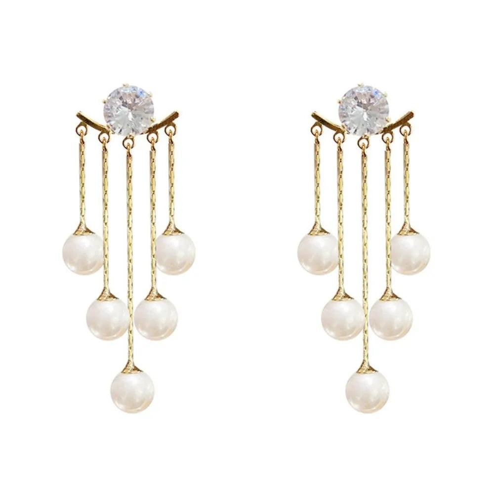 Exquisite Pearl Tassel Earrings