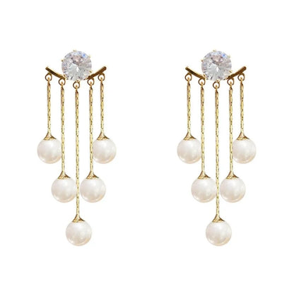Exquisite Pearl Tassel Earrings