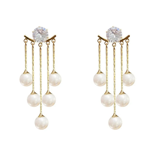 Exquisite Pearl Tassel Earrings